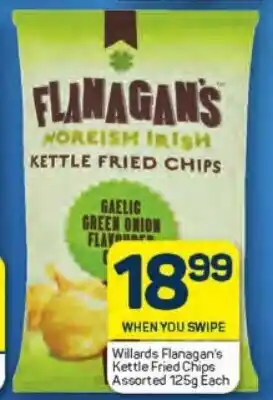 Pick n Pay Willards Flanagan's Kettle Fried Chips Assorted 125g each offer