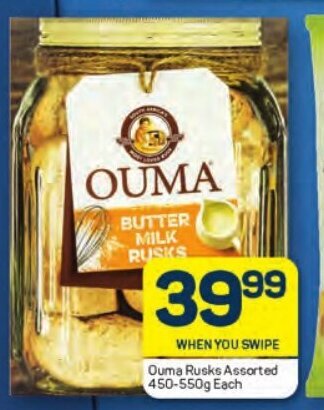 Pick n Pay Ouma Rusks Assorted 450-550g each offer
