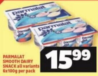 Usave Parmalat Smooth Dairy Snack all variants 6x100g per pack offer