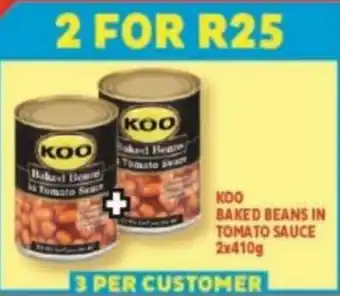 Usave Koo Baked Beans in Tomato Sauce 2x410g offer
