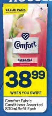 Pick n Pay Comfort Fabric Conditioner Assorted 800ml Refill each offer