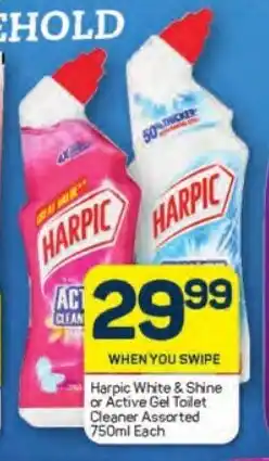 Pick n Pay Harpic White & Shine or Active Gel Toilet Cleaner Assorted 750ml each offer