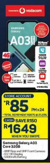 Pick n Pay Samsung Galaxy A03 Core 32 GB offer