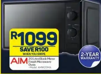 Pick n Pay AIM 20Litre Black Mirror Finish Microwave Oven offer