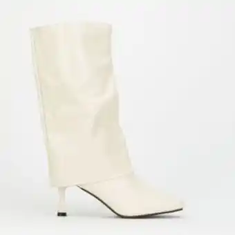 Zando Utopia fold over knee high boots cream offer