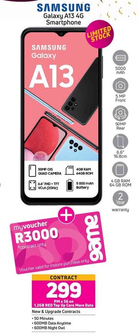 Game Samsung Galaxy A13 4G Smartphone offer