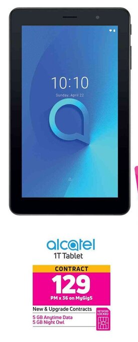 Game Alcatel 1T Tablet offer