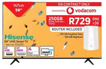 Game Hisense 58" UHD Smart TV offer
