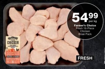 Checkers Farmer's Choice Fresh 16-Piece Chicken Braai Pack offer