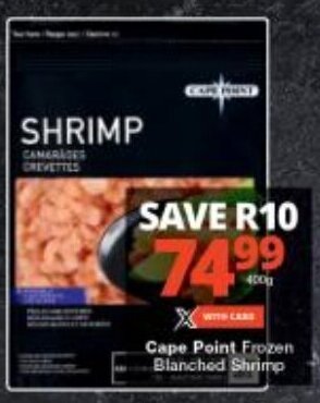 Checkers Cape Point Frozen Blanched Shrimp offer