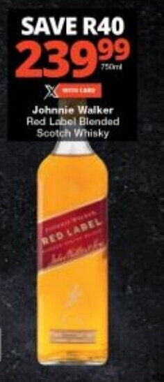Checkers Johnnie Walker Red Label Blended Scotch Whisky offer