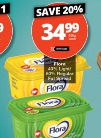 Checkers Flora 40% Light/50% Regular Fat Spread offer