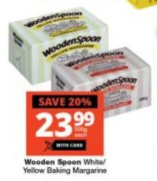 Checkers Wooden Spoon White/Yellow Baking Margarine offer