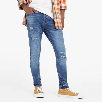 Sportscene Redbat men's medium blue super skinny jeans offer