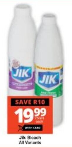 Checkers Jik Bleach All Variants offer