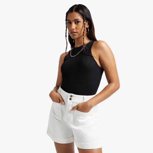 Women's black fitted vest offer at The FIX