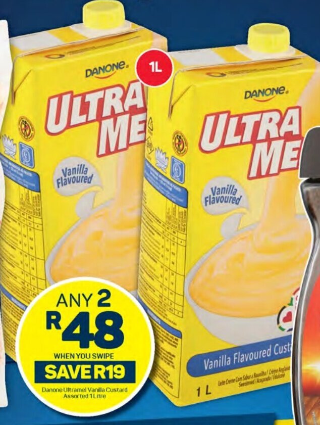 Danone Ultramel Vanilla Custard Assorted 1Litre offer at Pick n Pay