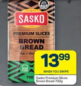 Pick n Pay Sasko Premium Slices Brown Bread 700g offer