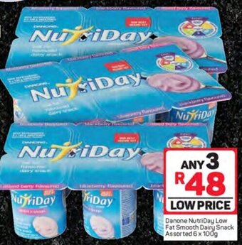 Pick n Pay Danone NutriDay Low Fat Smooth Dairy Snack Assorted 6x 100g offer