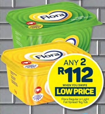 Pick n Pay Flora Regular or Light Fat Spread 1kg Tub offer