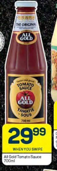 Pick n Pay All Gold Tomato Sauce 700ml offer