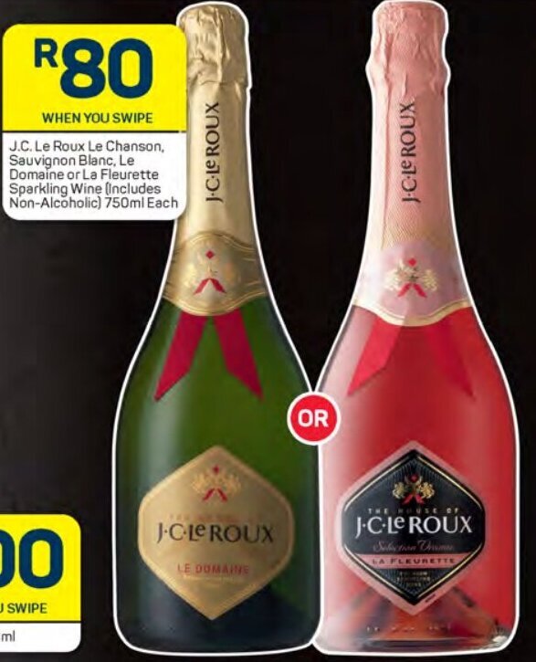 J.C. Le Roux Le Chanson, Sauvignon Blanc, Le Domaine or La Fleurette