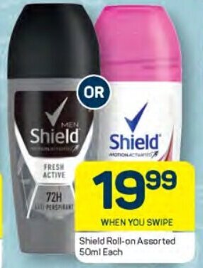 Pick n Pay Shield Roll-on Assorted 50ml Each offer