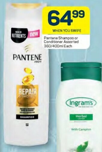 Pick n Pay Pantene Shampoo or Conditioner Assorted 360/400ml Each offer