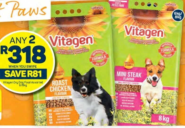 Vitagen Dry Dog Food Assorted 6/8kg offer at Pick n Pay