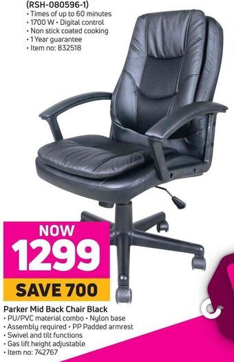 Game Parker Mid Back Chair Black offer