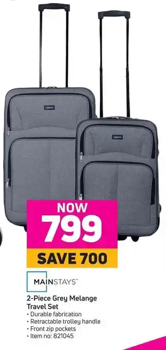 Game MAINSTAYS™ 2-Piece Grey Melange Travel Set offer