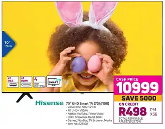 Game Hisense 70" UHD Smart TV (70A7100) offer