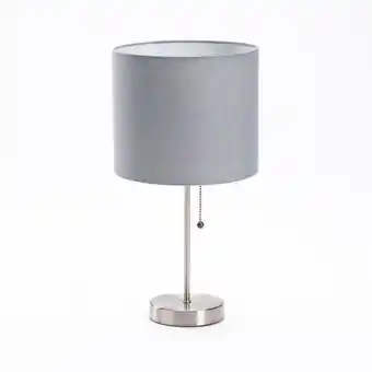 Decofurn Lamp table-metal base-grey fabric shade offer
