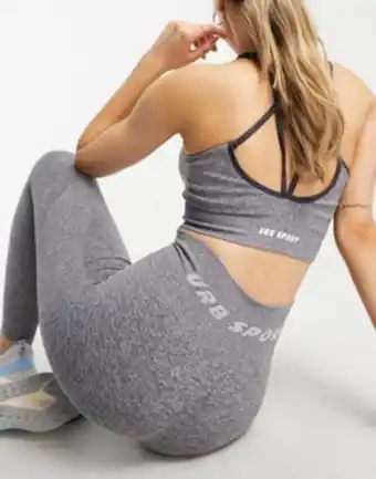 Asos Urban threads seamless squat proof gym leggings in charcoal grey marl offer