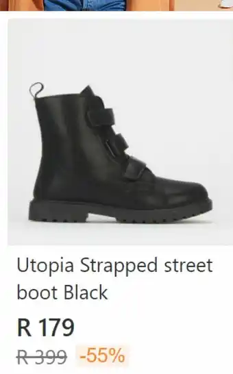 Utopia strapped street boot black