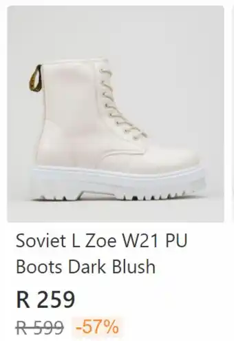 Zando Soviet l zoe w21 pu boots dark blush offer