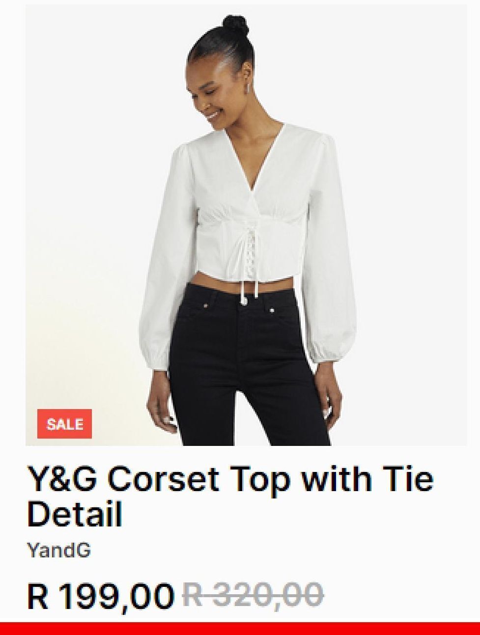 Y&g corset top with tie detail offer at Foschini