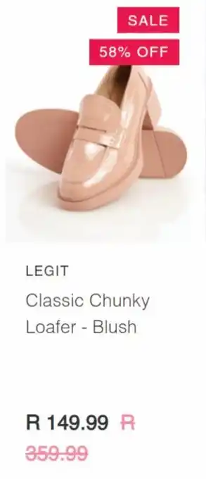 Classic chunky loafer blush