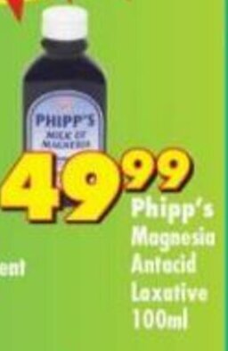 Shoprite Phipp's Magnesia Antacid Laxative 100ml offer