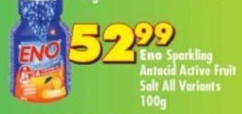 Shoprite Eno Sparkling Antacid Active Fruit Salt All Variants 100g offer