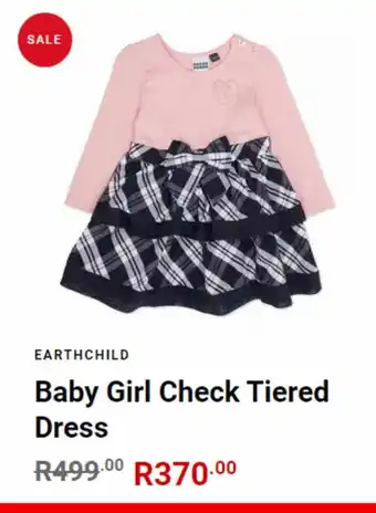 Baby girl check tiered dress