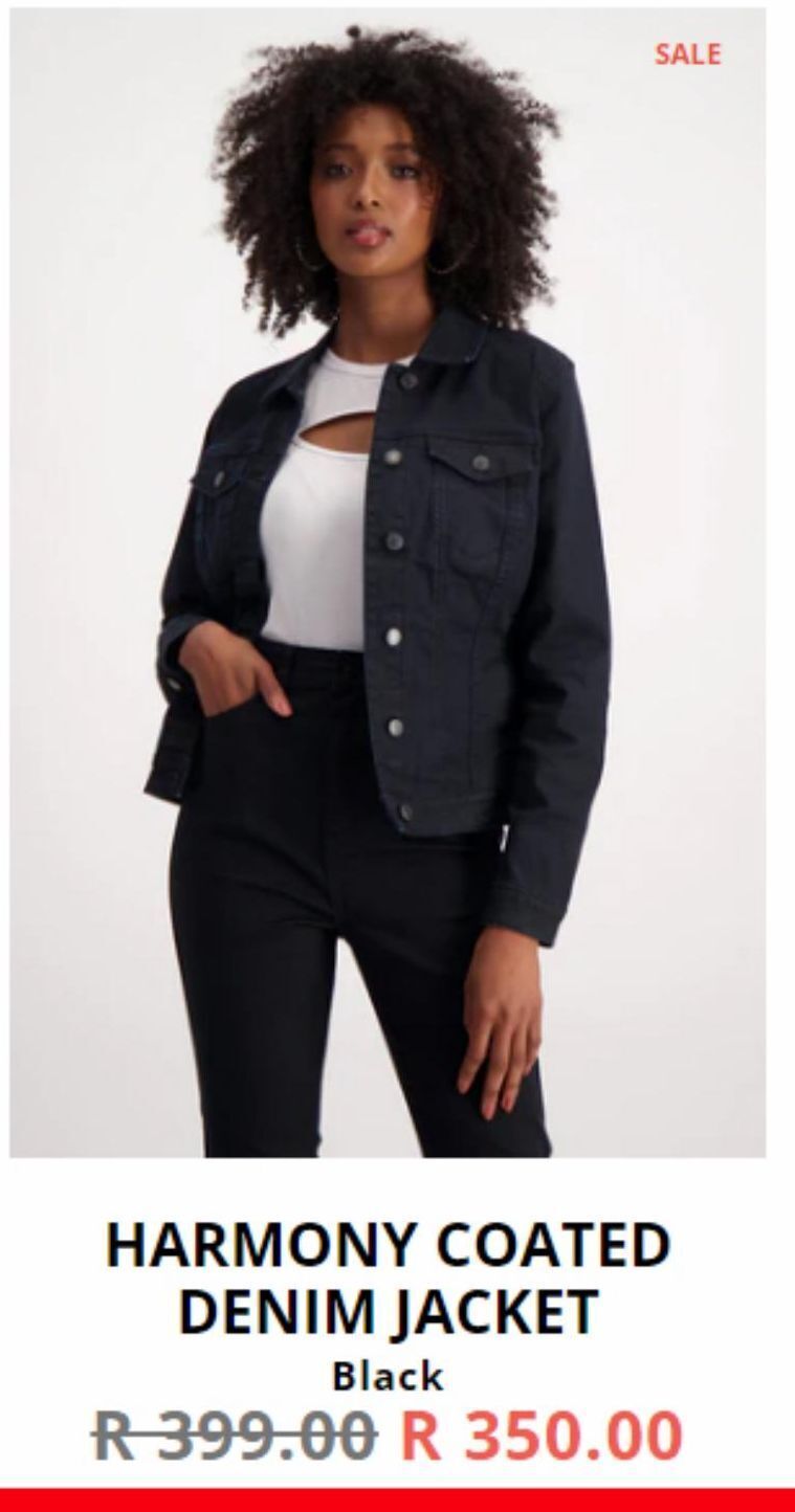 Harmony coated denim jacket offer at Dunns