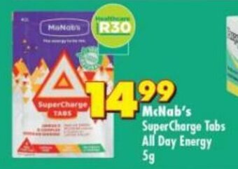 Shoprite McNab's SuperCharge Tabs All Day Energy 5g offer