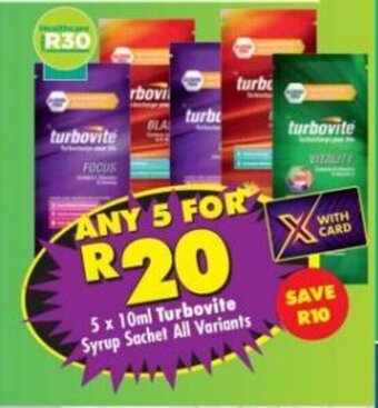 Shoprite 5 x 10ml Turbovite Syrup Sachet All Variants offer