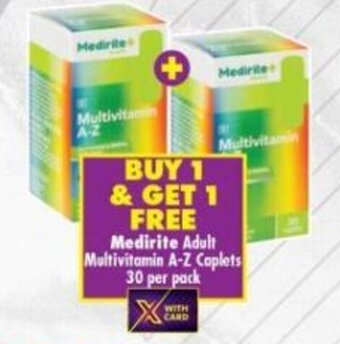 Shoprite Medirite Adult Multivitamin A-Z Caplets 30 per pack offer