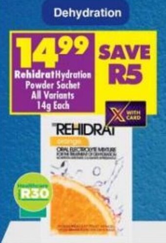 Shoprite Rehidrat Hydration Powder Sachet All Variants 14g each offer