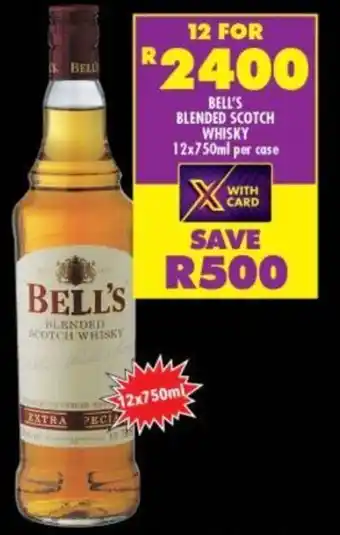 Shoprite BELL'S BLENDED SCOTCH WHISKY 12x750ml per case offer