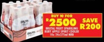 Shoprite BRUTAL FRUIT SPARKLING RUBY APPLE SPIRIT COOLER 10x 24x275ml NRB offer