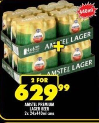 AMSTEL PREMIUM LAGER BEER 2x 24x440ml cans