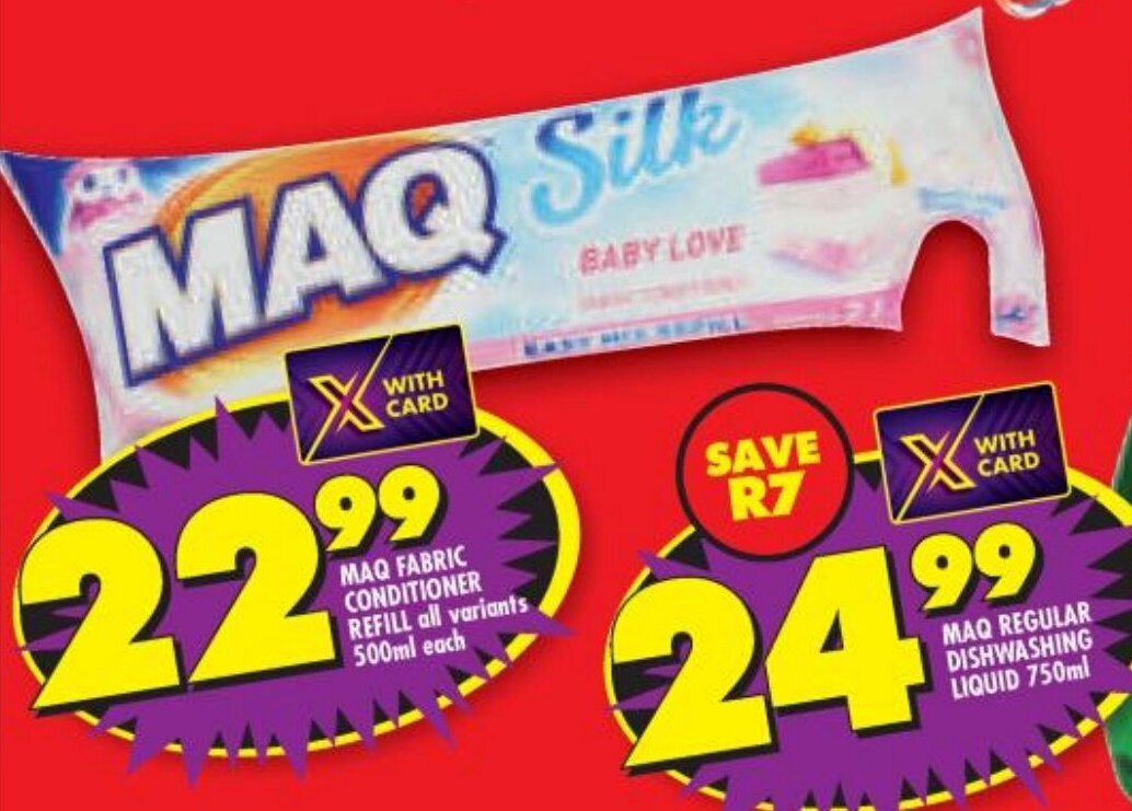 MAQ FABRIC CONDITIONER REFILL all variants 500ml each offer at Shoprite